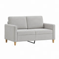 Canapé 2 places gris clair en polyester forme droite 140 x 82 x 85 cm