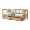 Lit banquette avec 2 tiroirs en pin massif naturel 90 x 200 cm