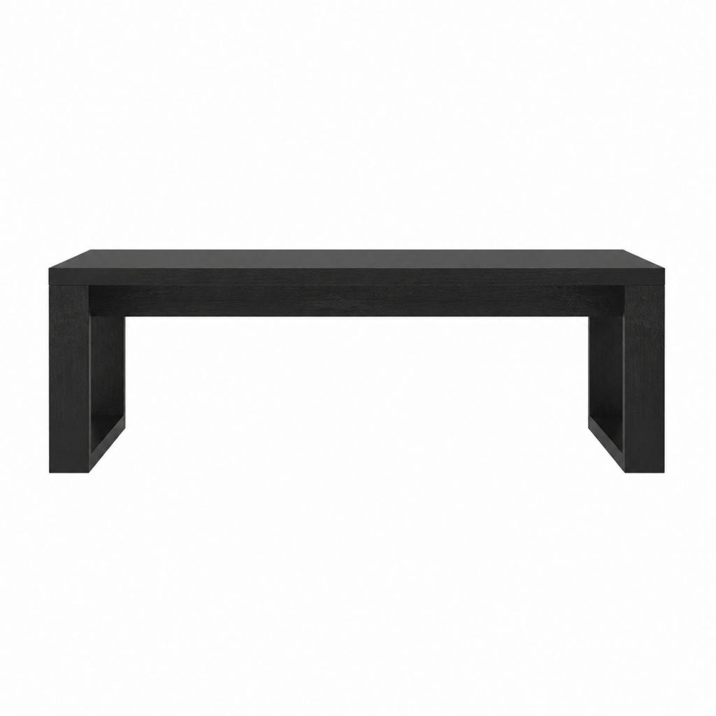 Table basse rectangulaire noire en pin massif 100 x 50 x 45 cm