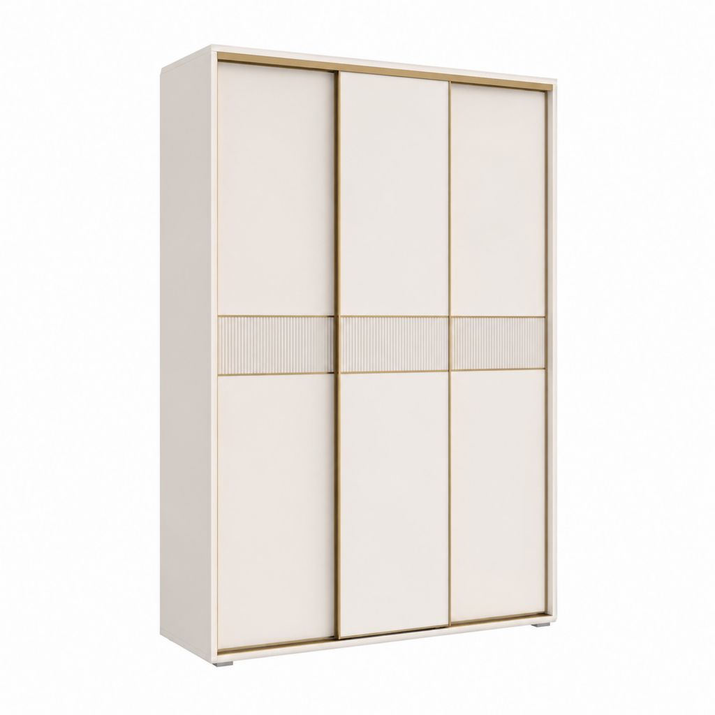 Armoire à portes coulissantes blanche en panneaux de particules 180 x 60 x 200 cm