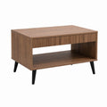 Table basse rectangulaire noyer en panneaux de particules avec tiroir 100 x 60 x 45 cm